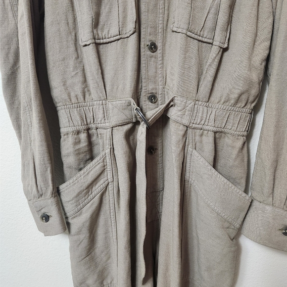 Rowan Lincoln Long Sleeve Jumpsuit Stone Tan Women Size Small Utilitarian Chic - Picture 7 of 15